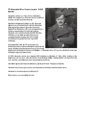 A preview of a PDF biography for Cazalet, Alexander Brise Travers
